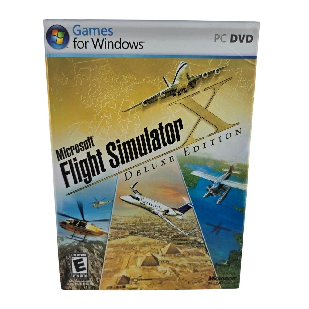 Microsoft Flight‎ Simulator X Deluxe Edition PC DVD Windows Gold Good Nostalgia